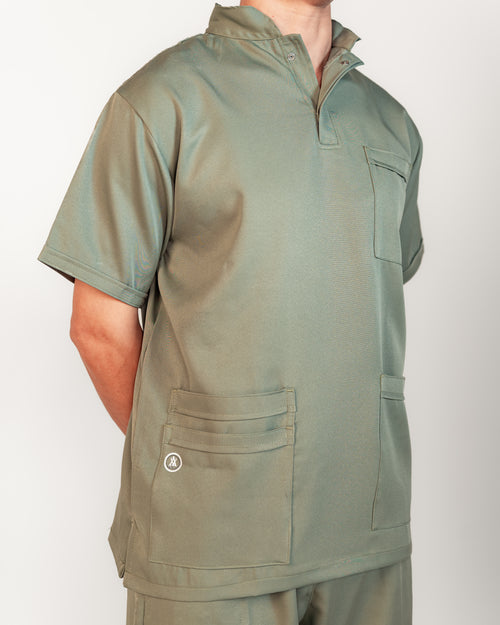 The Men's Half-Collar Scrub Set