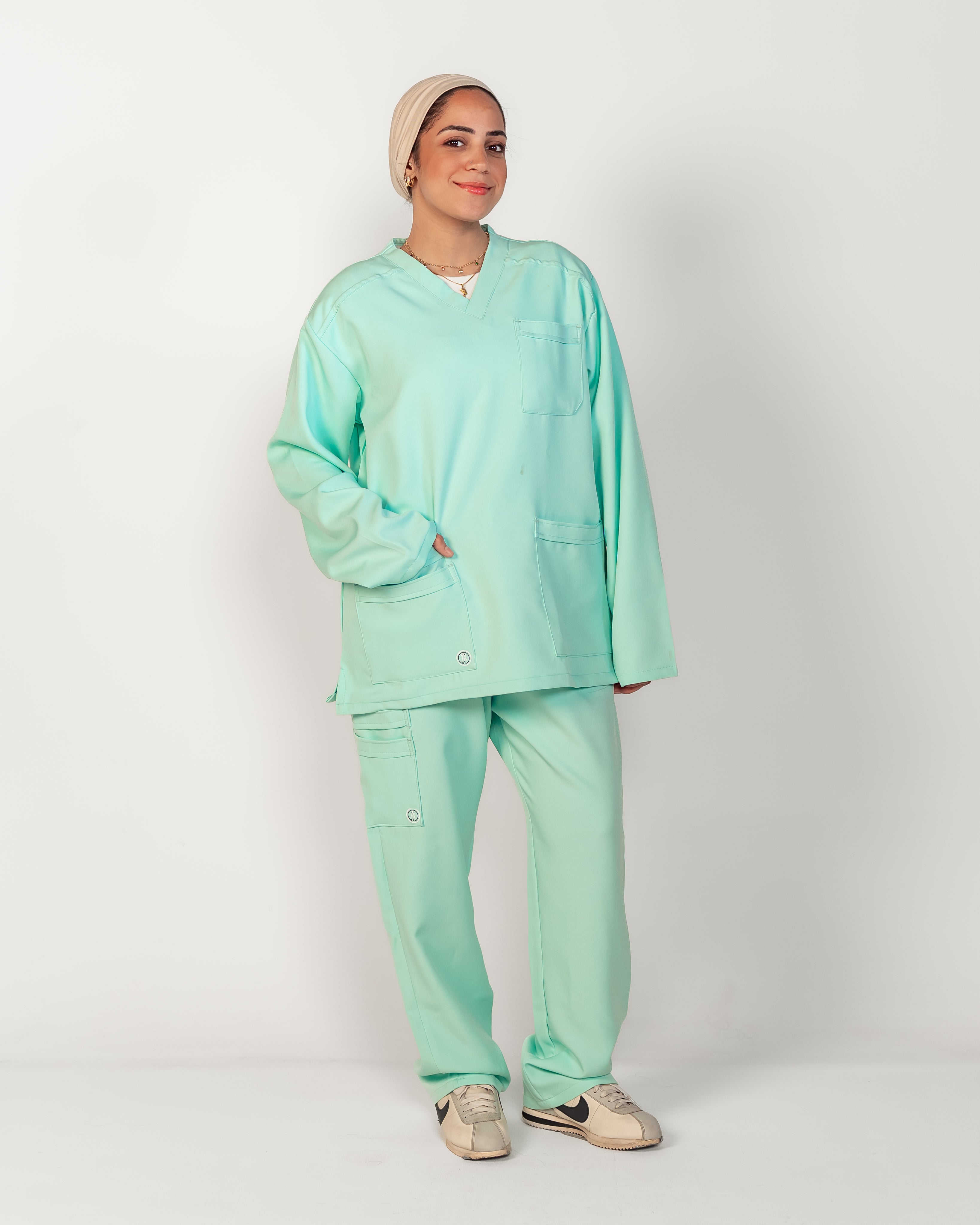 The Full-Sleeve V-Neck Scrub Set
