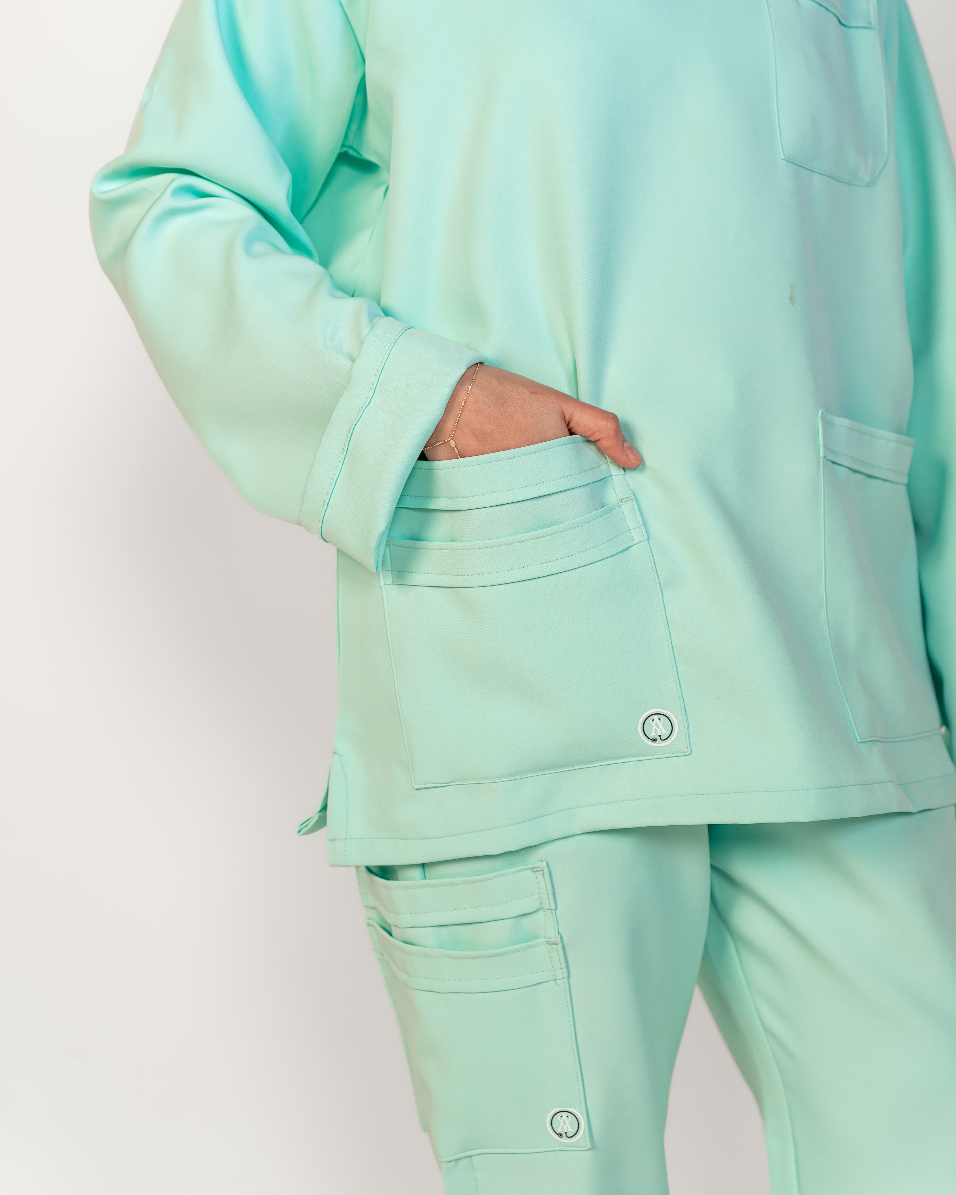 The Full-Sleeve V-Neck Scrub Set