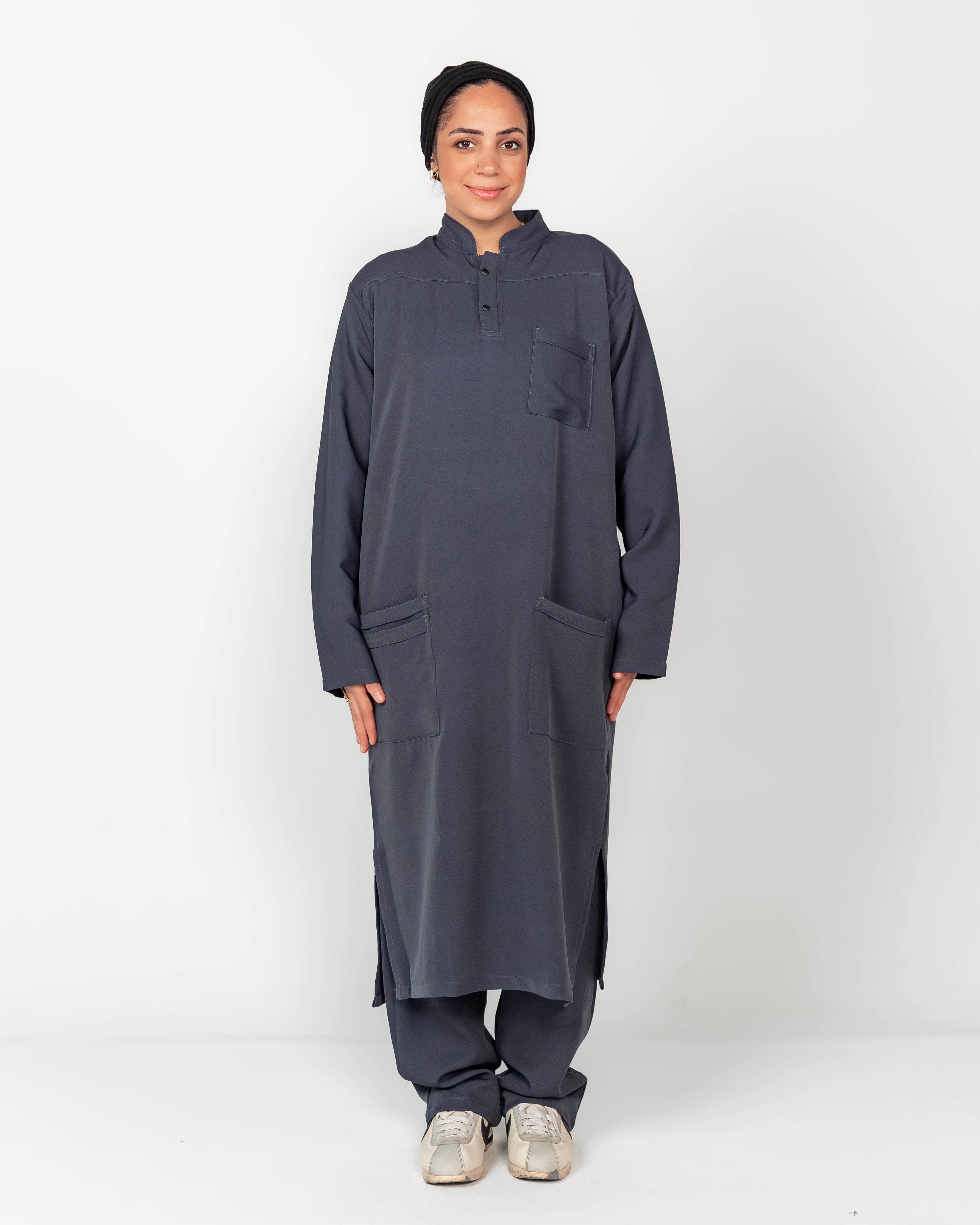 Women's Long Half-Collar Scrub Set