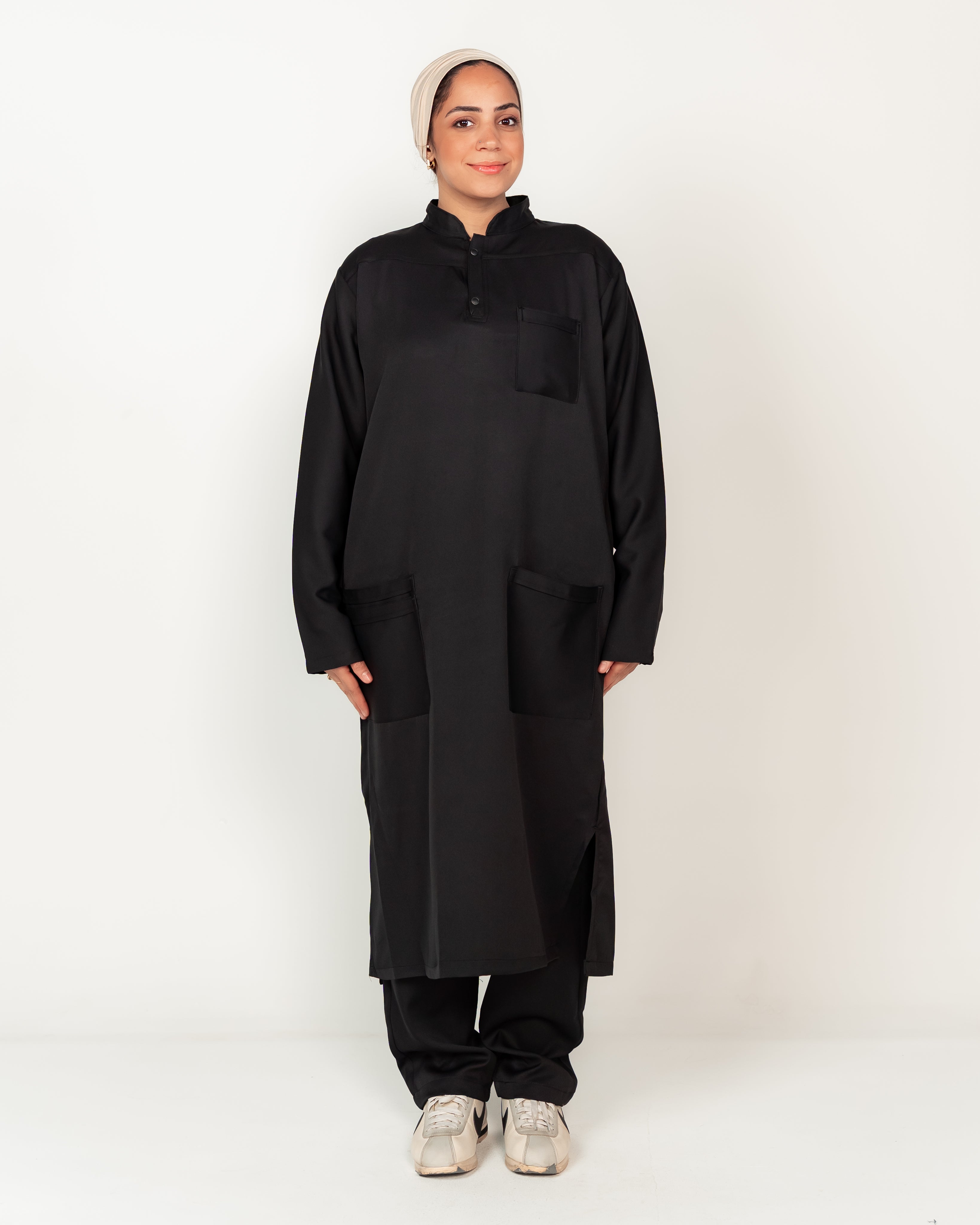 Women's Long Half-Collar Scrub Set