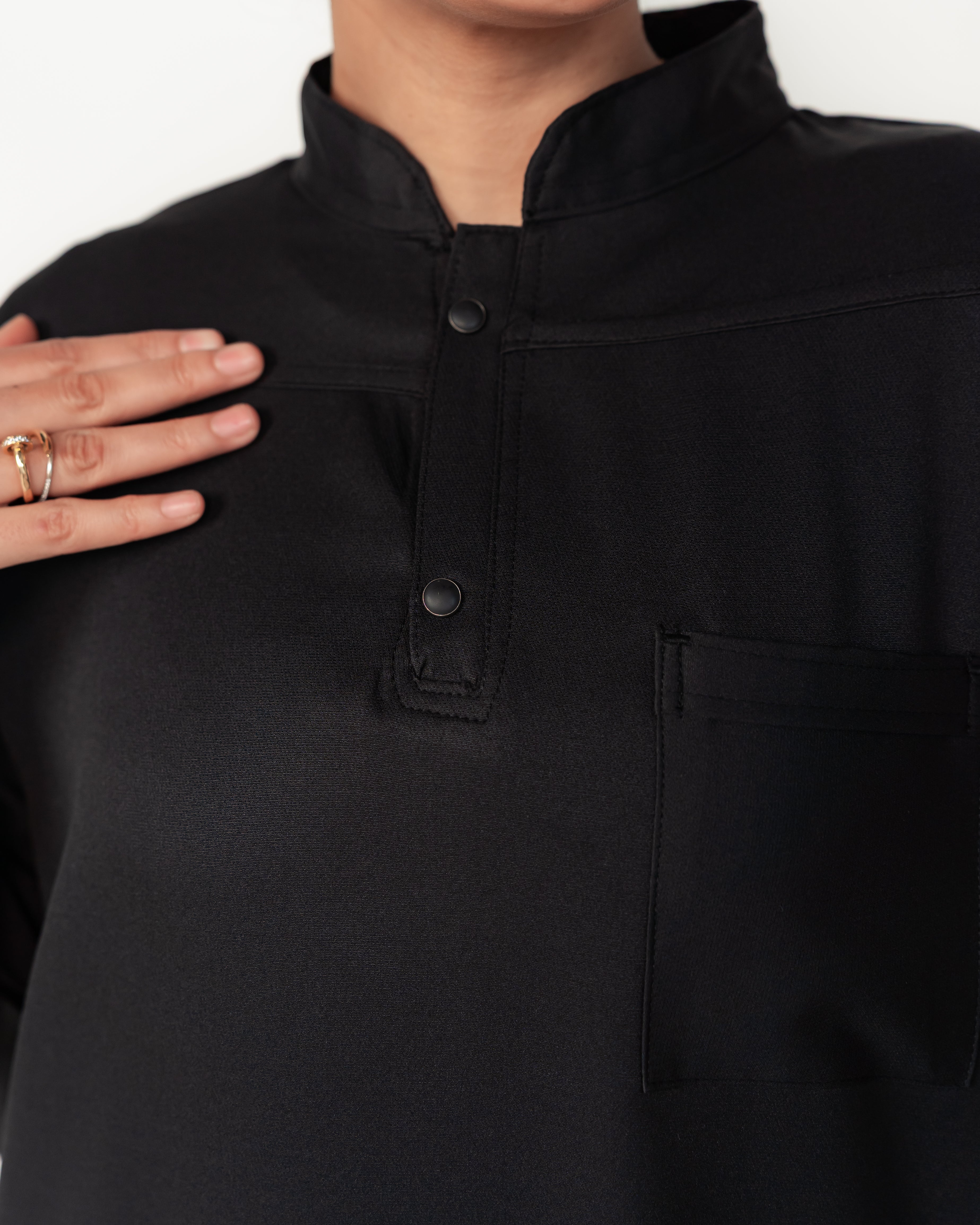 Women's Long Half-Collar Scrub Set