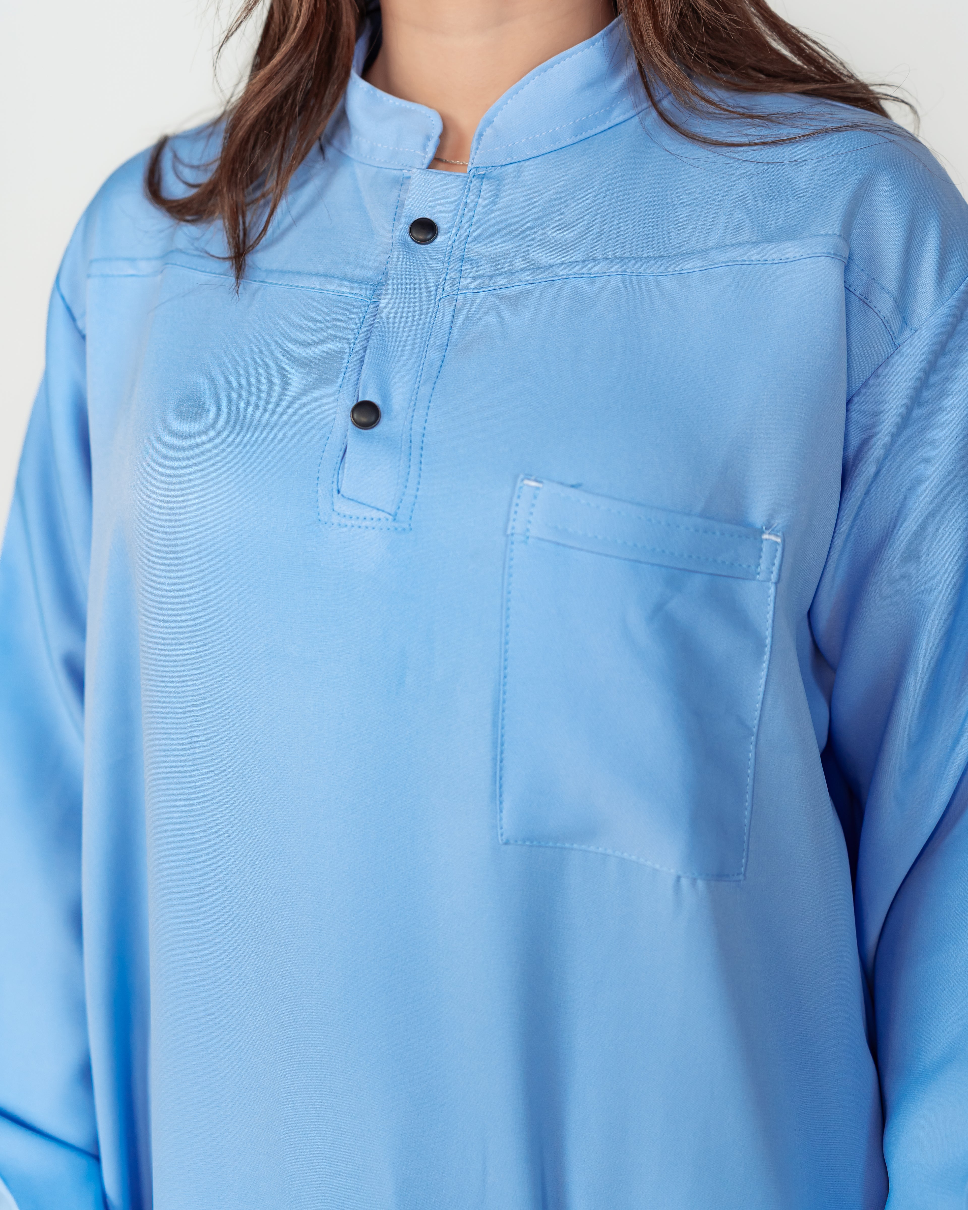 Women's Long Half-Collar Scrub Set