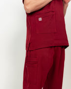 Men's V-Neck Half-Collar Scrub Set
