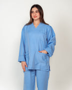 The Full-Sleeve V-Neck Scrub Set