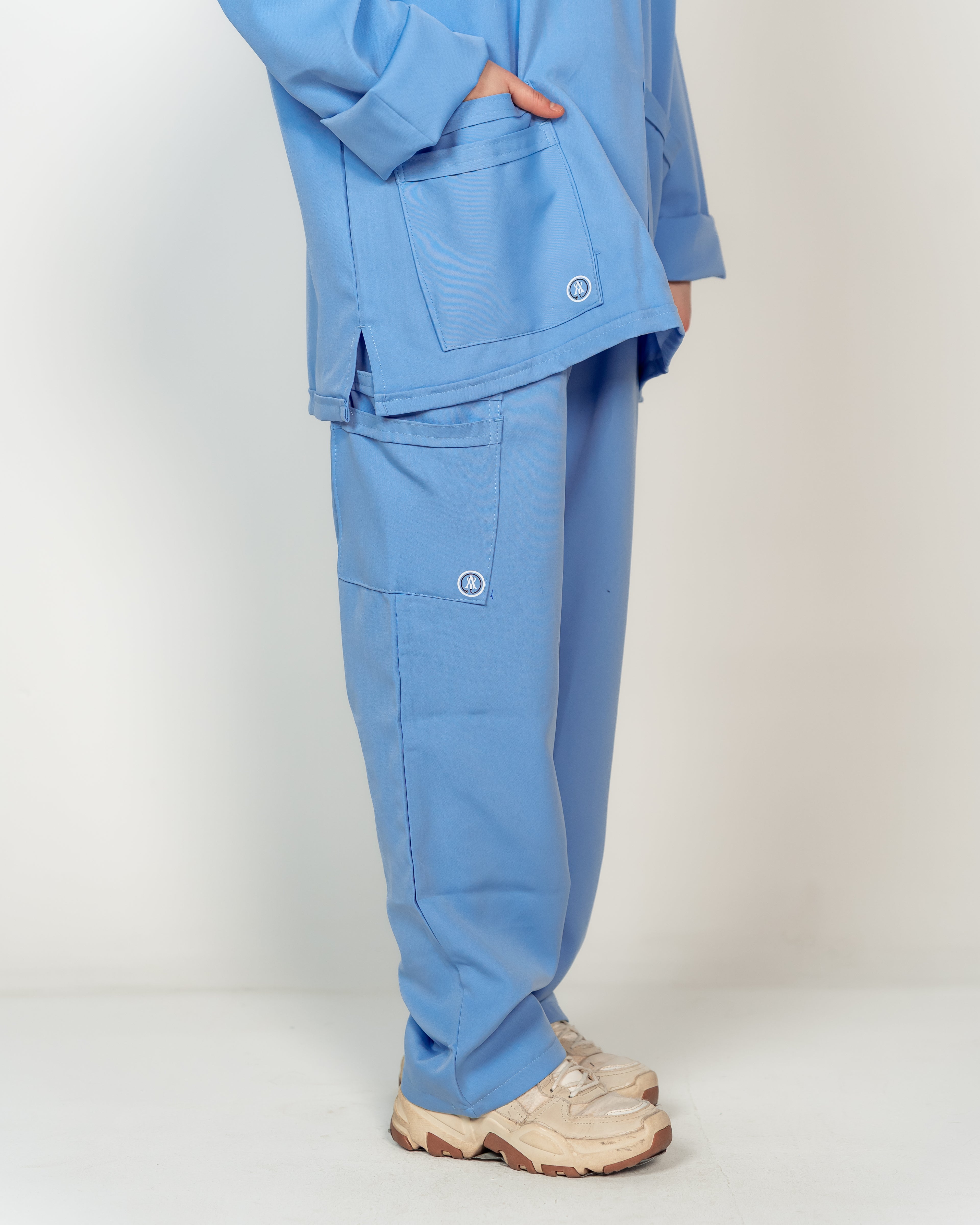 The Full-Sleeve V-Neck Scrub Set