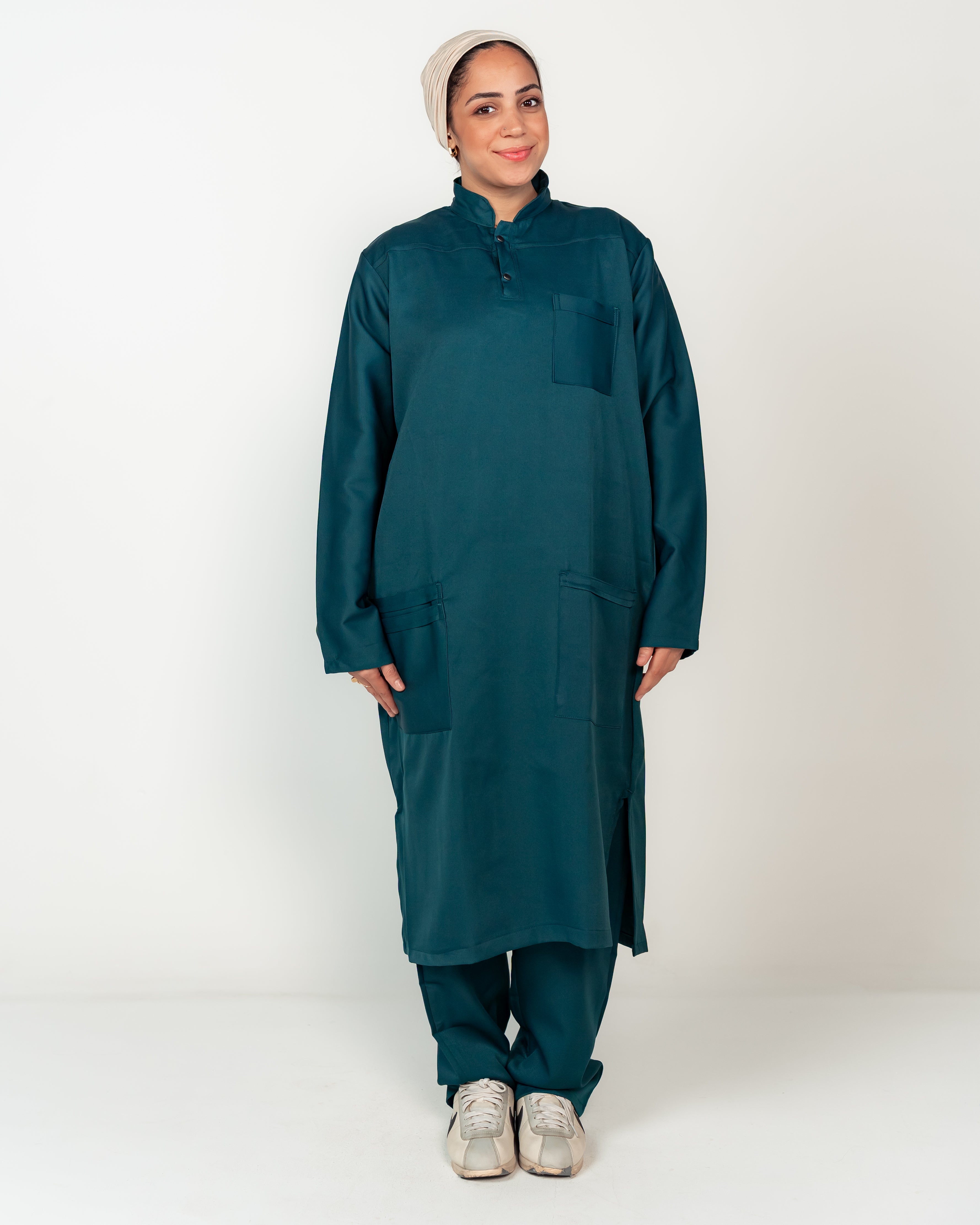 Women's Long Half-Collar Scrub Set