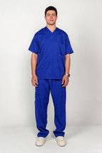 Men's V-Neck Half-Collar Scrub Set