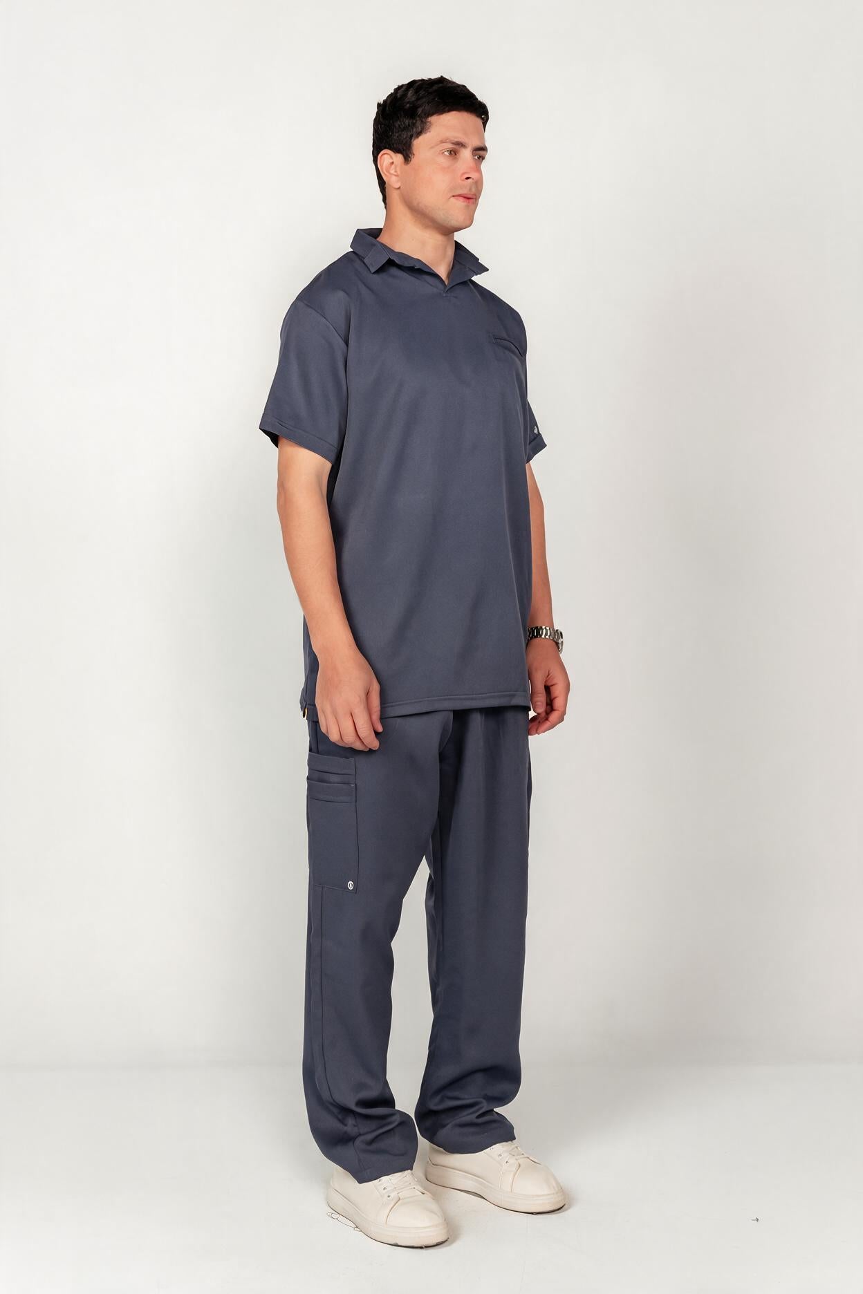 The Men's Half-Collar Scrub Set