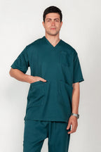 Men's V-Neck Half-Collar Scrub Set
