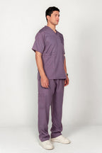Men's V-Neck Half-Collar Scrub Set